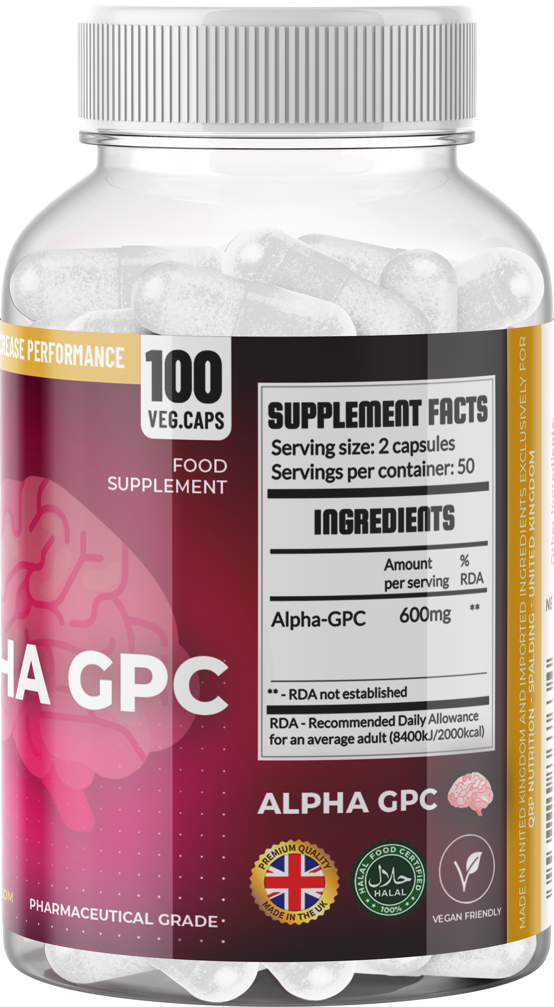QRP Nutrition ALPHA-GPC (100capsules) image 2