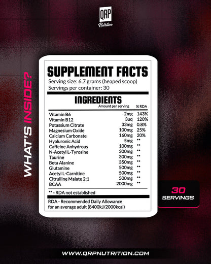 QRP Nutrition BAD ASS GIRL Pre-workout 200g