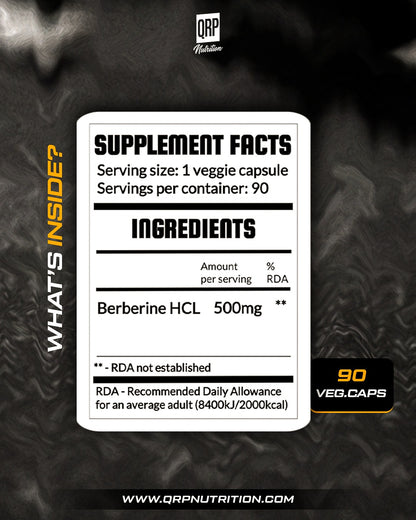QRP Nutrition Berberine HCL 500mg 100v.caps