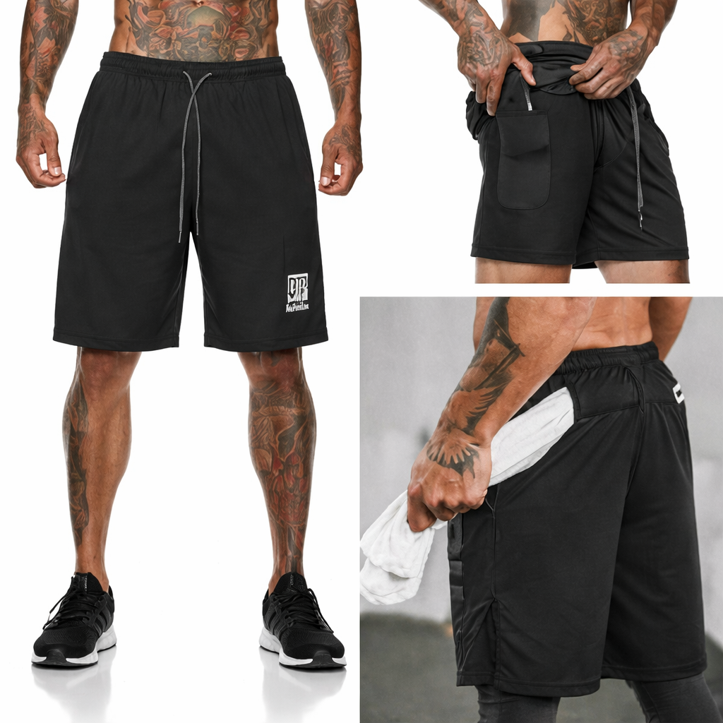 qrp nutrition double shorts black men
