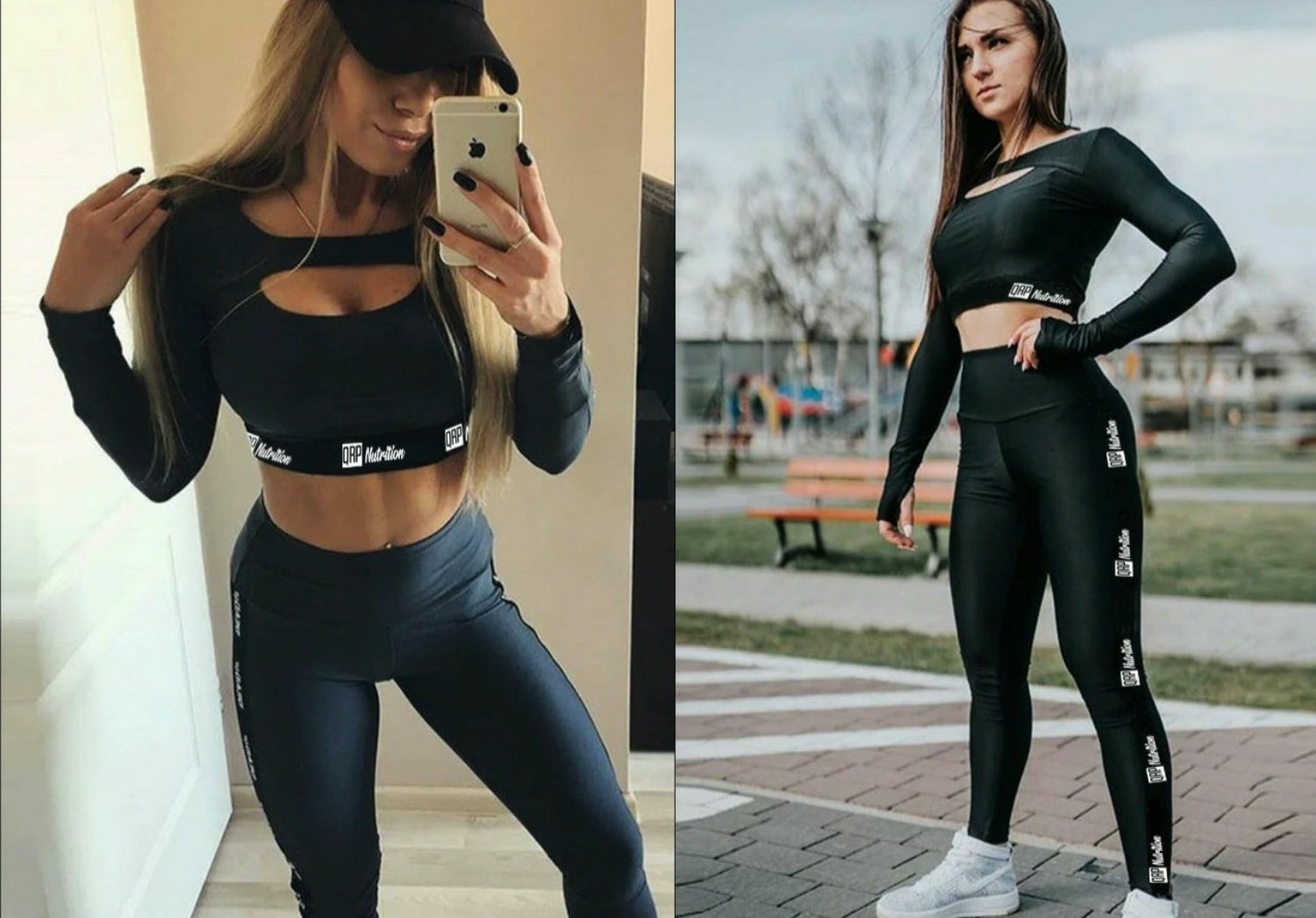 QRP Nutrition Black lady set longsleeve+leggins image 0
