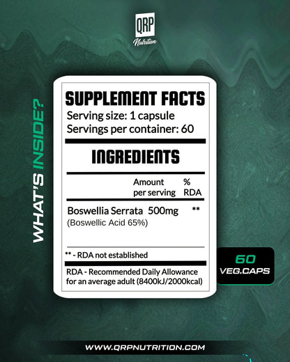 QRP Nutrition Boswellia Serrata 60 capsules 500mg