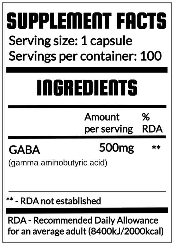 QRP Nutrition GABA 500mg 100 veg. capsules image 1