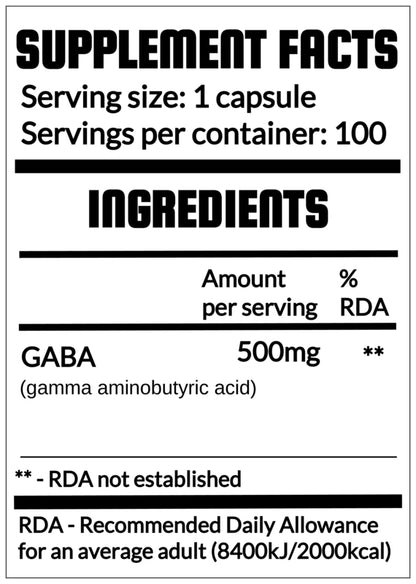 QRP Nutrition GABA 500mg 100 veg. capsules image 1