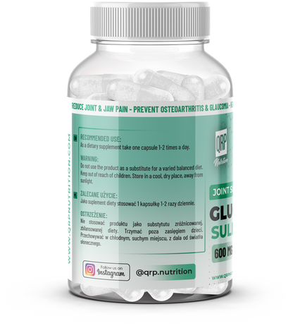 QRP Nutrition Glucosamine Sulphate 600mg 100capsules image 3