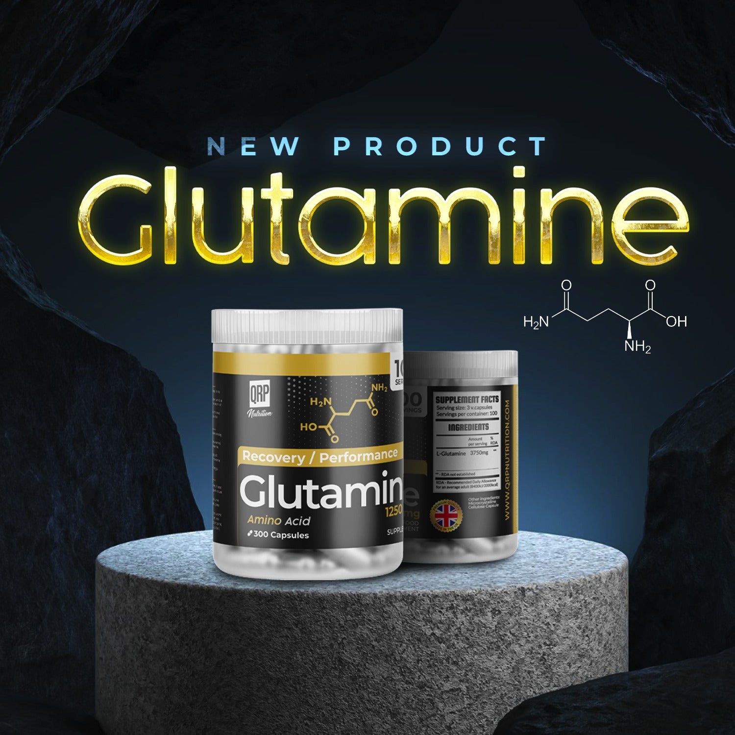 QRP Nutrition Glutamine 1250mg 300 capsules image 0