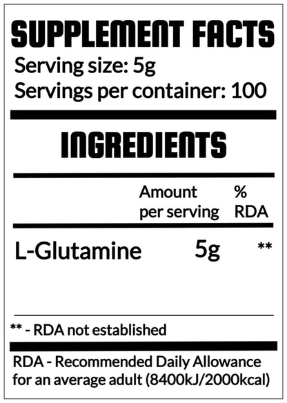 QRP Nutrition GLUTAMINE 500g (UNFLAVOURED) image 1