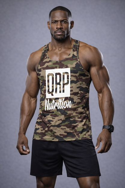 qrp nutrition gym vest camo front muscular arthlete