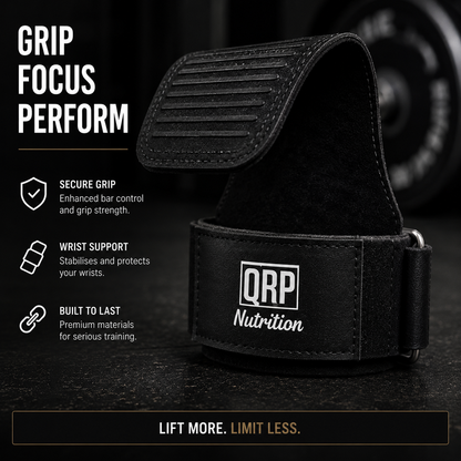QRP Nutrition Material Gym Hooks/Grips with wristbands