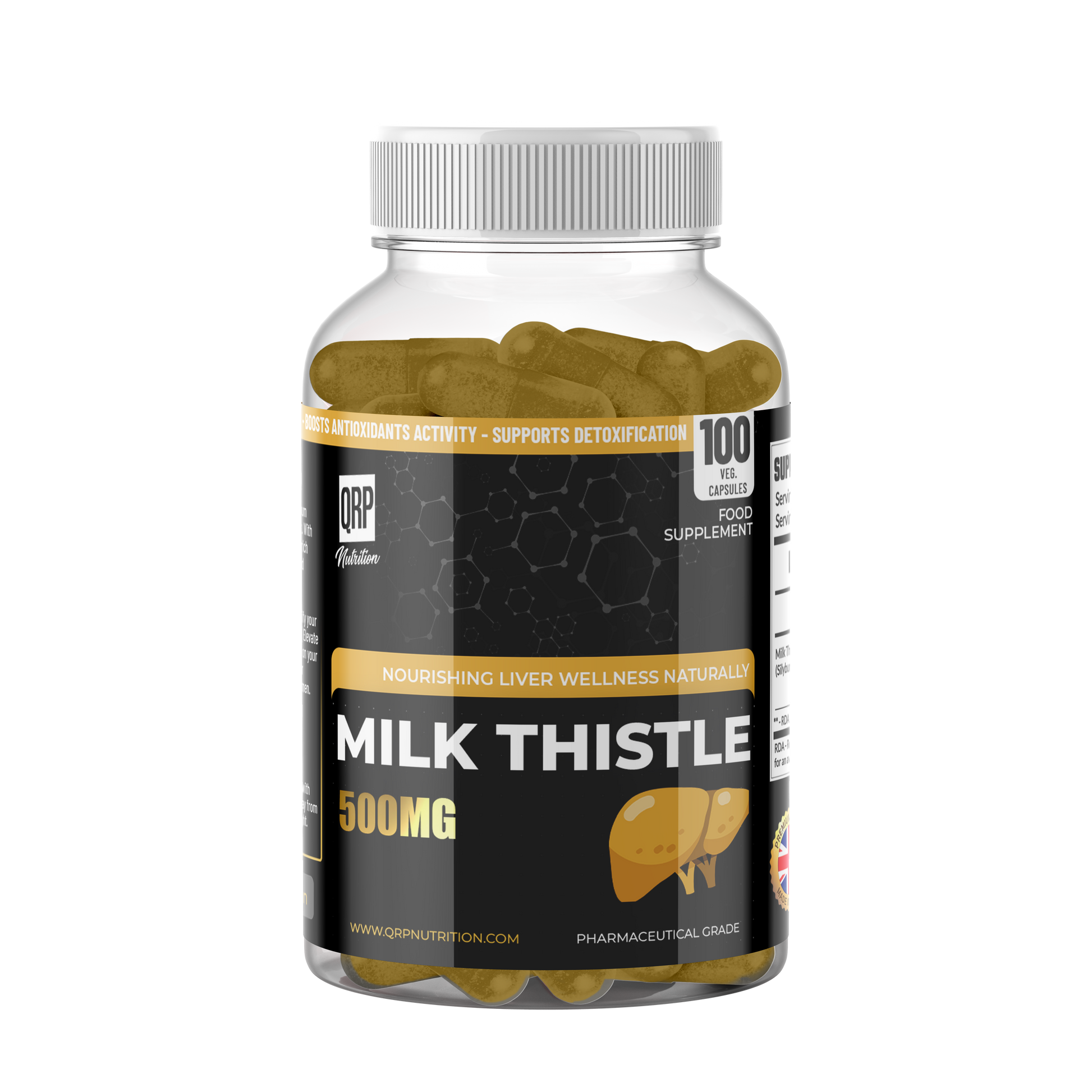 QRP Nutrition Milk Thistle 500mg 100capsules image 0