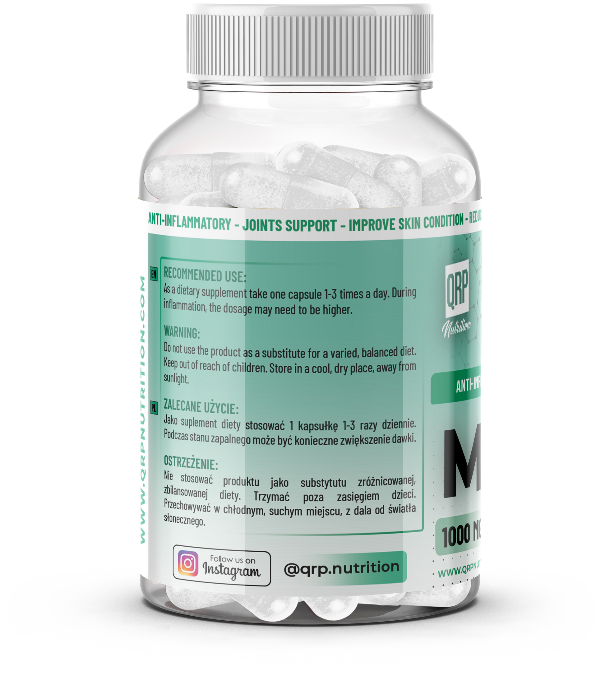 QRP Nutrition MSM 1000mg 100capsules image 3