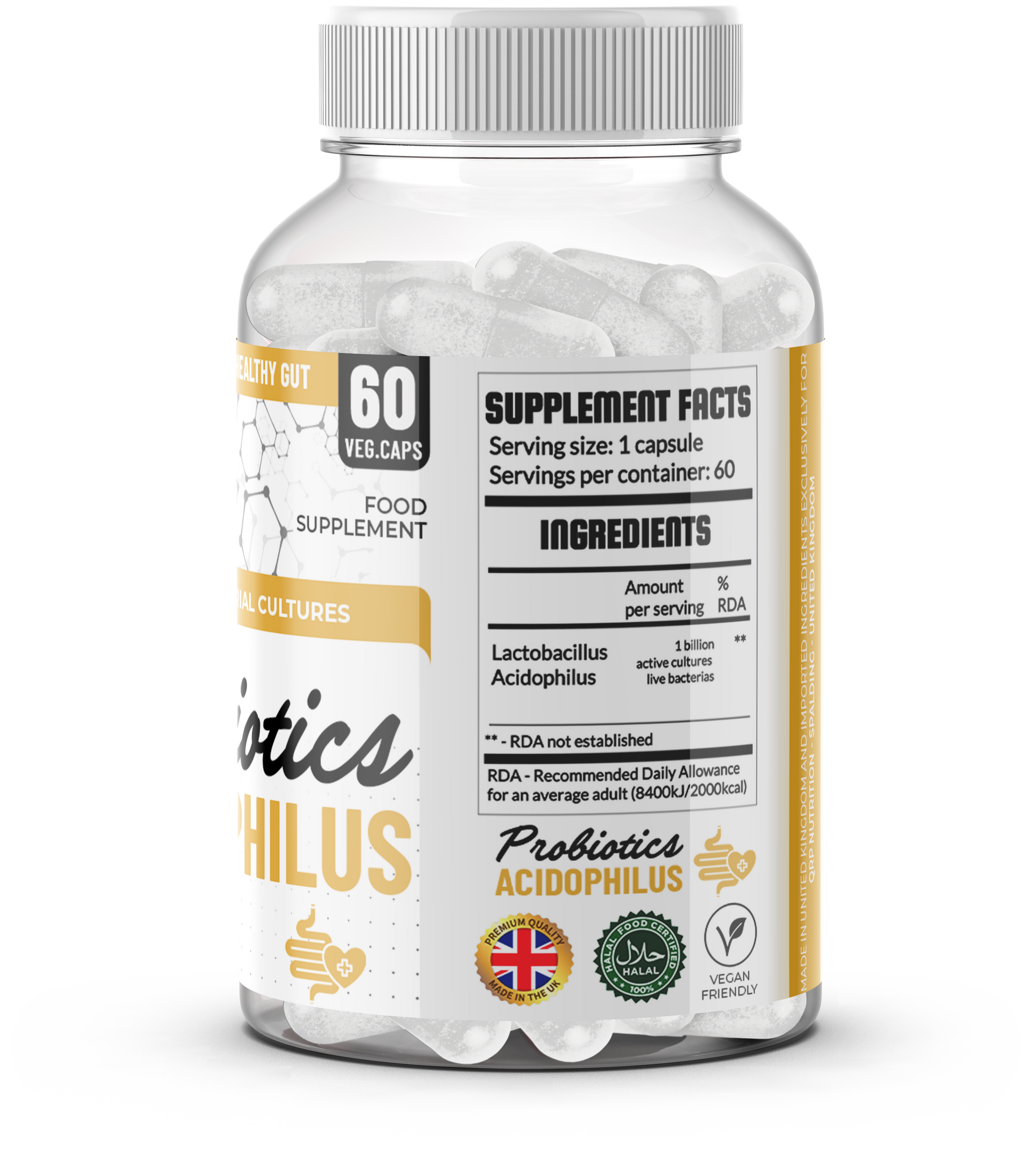 QRP Nutrition Acidophilus Probiotics (60 veg. capsules) image 2