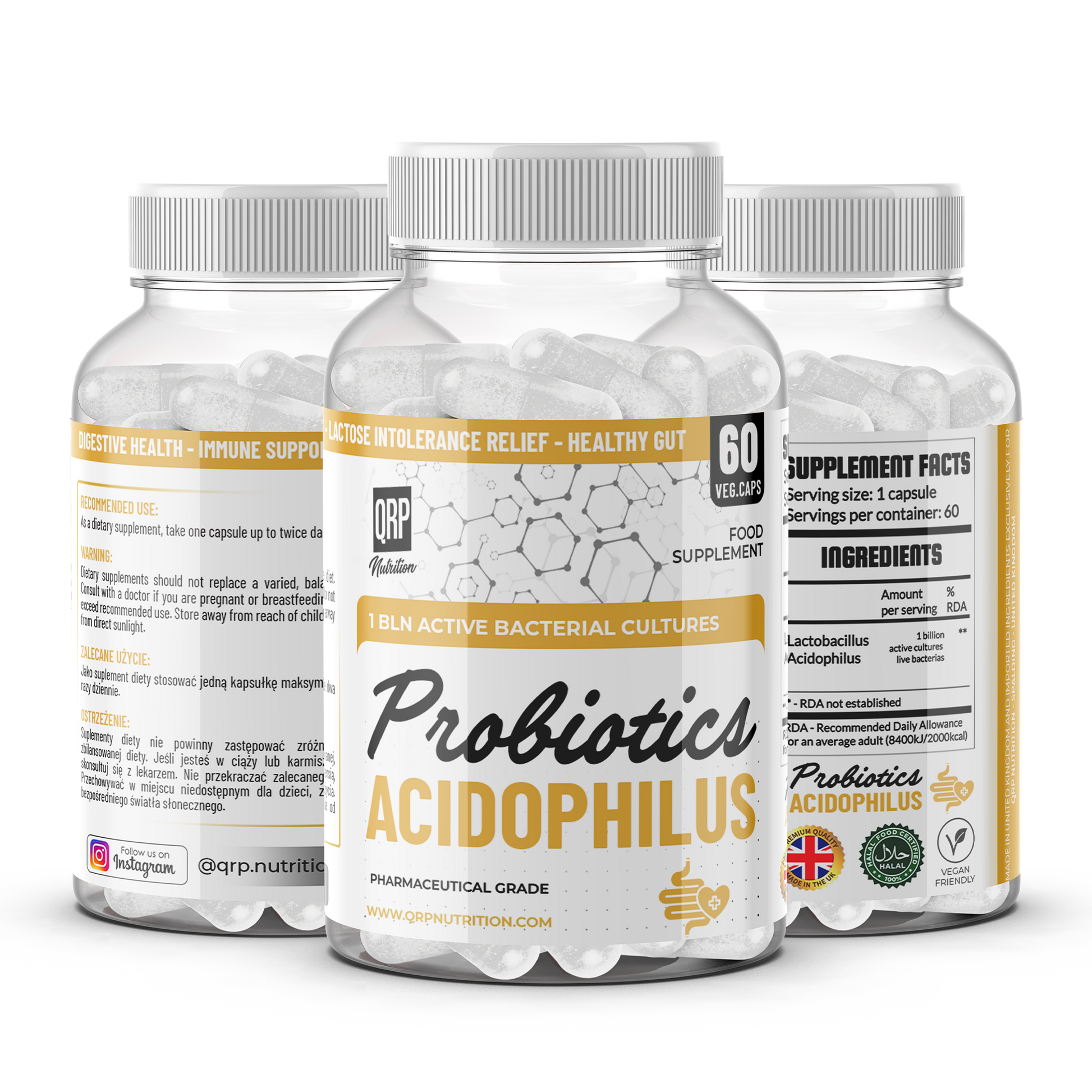 QRP Nutrition Acidophilus Probiotics (60 veg. capsules) image 0