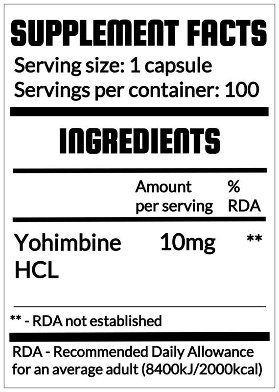 QRP Nutrition Yohimbine HCL | 100 Capsules (5mg / 10mg) QRP Nutrition Yohimbine HCL | 100 Capsules (5mg / 10mg)