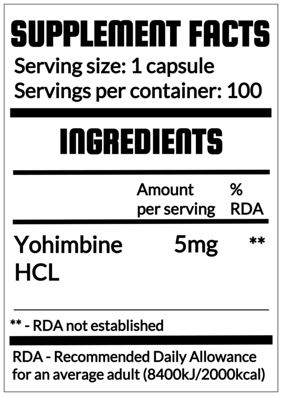 QRP Nutrition Yohimbine HCL | 100 Capsules (5mg / 10mg) QRP Nutrition Yohimbine HCL | 100 Capsules (5mg / 10mg)
