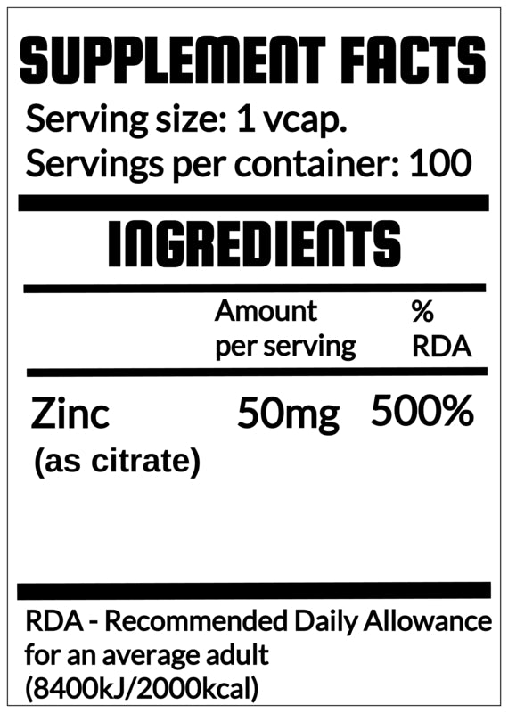 QRP Nutrition ZINC Strong -  50mg image 1