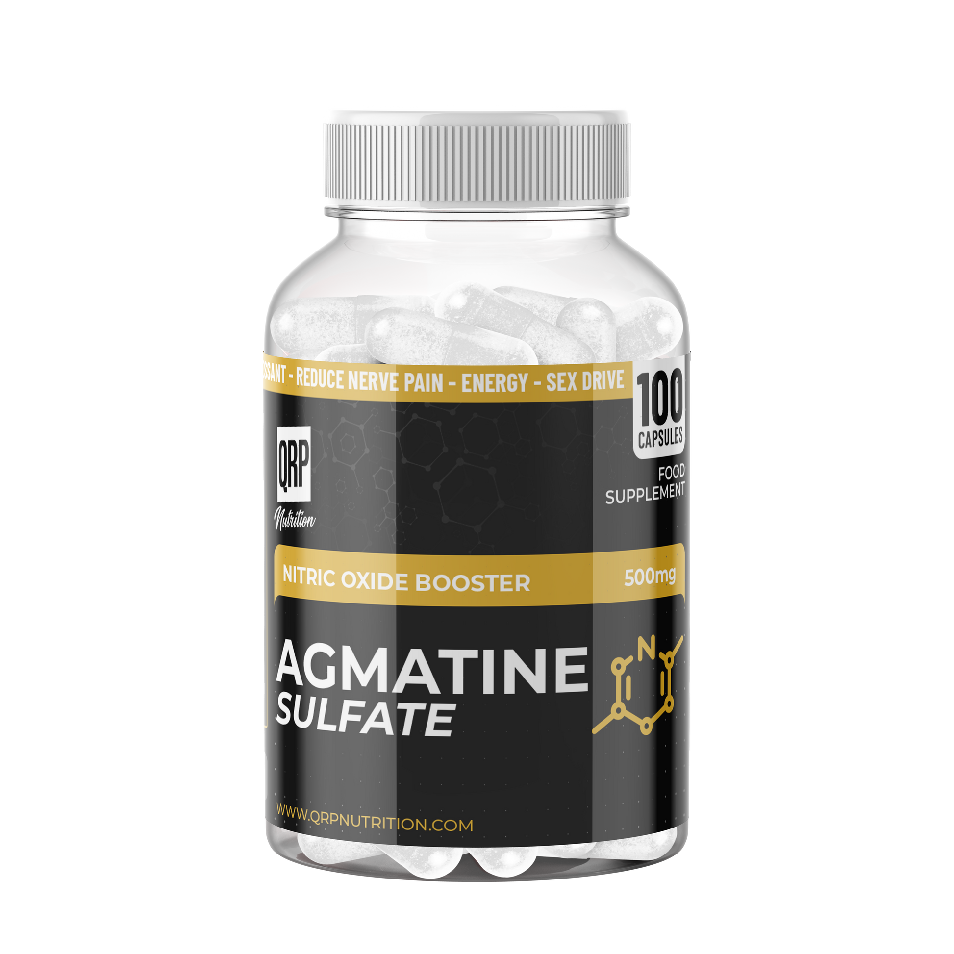QRP Nutrition Agmatine Sulfate 500mg (100 capsules) image 0