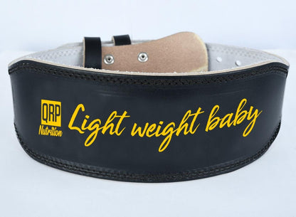 QRP Nutrition leather gym belt